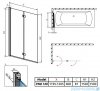 Radaway Essenza New Pnd parawan nawannowy 120cm lewy szkło przejrzyste 207212-01L